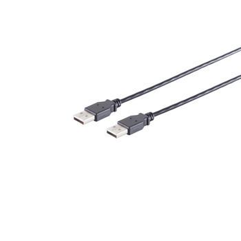 USB-A Verbindungskabel, 2.0, schwarz, 0,5m
