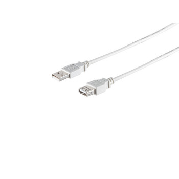 USB-A Verlängerungskabel, 2.0, grau, 1m