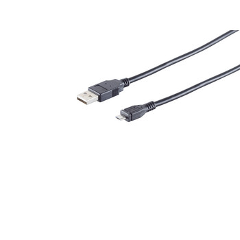 USB-A Adapterkabel, Micro-B, 2.0, schwarz, 3m