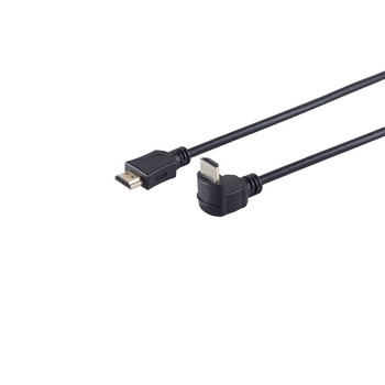 HDMI Kabel, 4K, verg., gewinkelt, schwarz, 1m