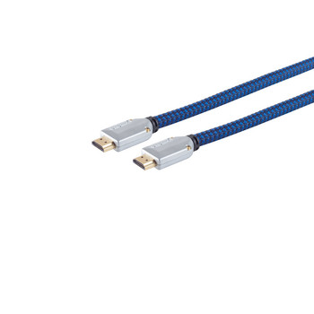 HDMI Kabel verg. Stoffmantel blau 3m