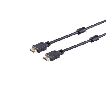 HDMI Kabel, 4K, verg., Ferrit, schwarz 7,5m