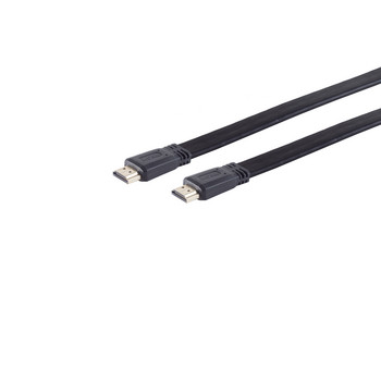 HDMI Flachkabel, 4K, verg., schwarz, 1,5m