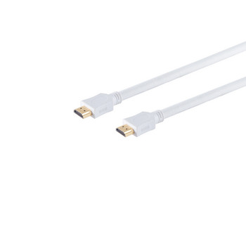 HDMI Kabel, verg., Nylon, weiß, 10m