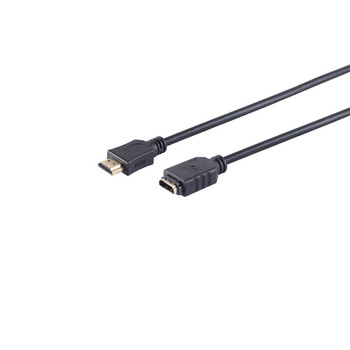 HDMI-A Verlängerungskabel, 4K, schwarz, 0,5m